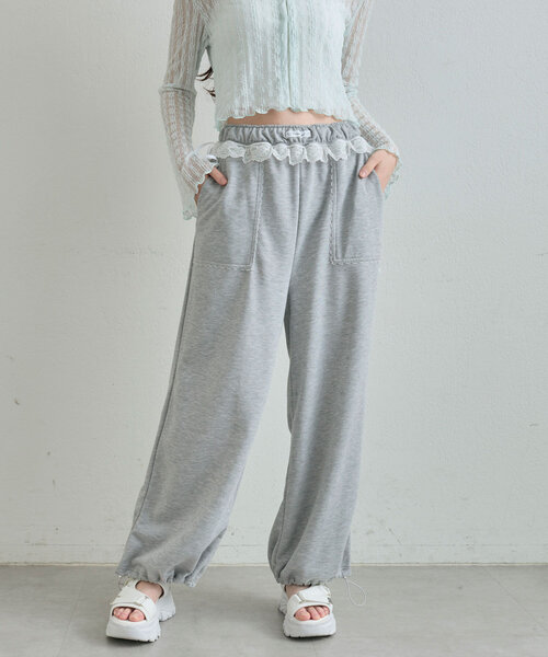 ウエストフリルスウェットパンツ Waist Ruffle Sweatpants/ウエストフリルスウェットパンツ