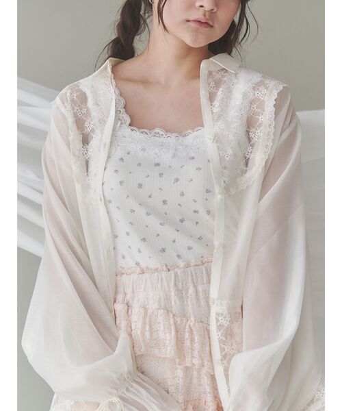 merry jenny(メリージェニー)の「flower camisole tops(キャミソール・レディース・ピンク/ブルー/オフホワイト・FREE)」の3枚目の写真