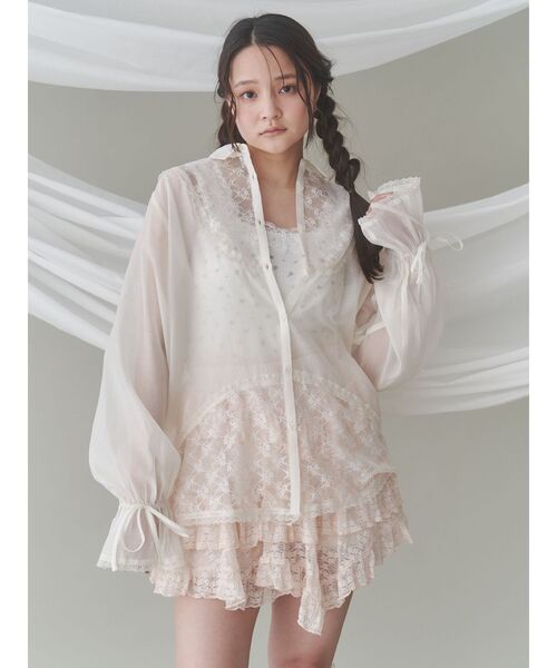 merry jenny(メリージェニー)の「flower camisole tops(キャミソール・レディース・ピンク/ブルー/オフホワイト・FREE)」の7枚目の写真