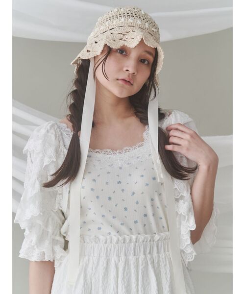 merry jenny(メリージェニー)の「flower camisole tops(キャミソール・レディース・ピンク/ブルー/オフホワイト・FREE)」の8枚目の写真