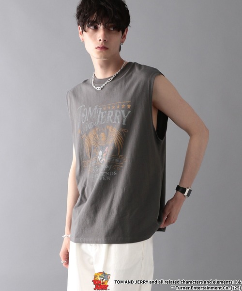 RAGEBLUE（レイジブルー）の「【WEB限定】ヴィンテージライク/アソートキャラノースリーブ（タンクトップ・メンズ・ダークグレー/その他19/オフホワイト/ブラック・MEDIUM/LARGE）」の2枚目の写真