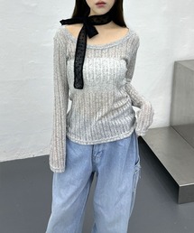 【日焼け対策】 長袖 シースルー メッシュ サマーニット