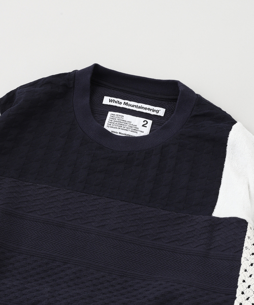 WHITE MOUNTAINEERING(ホワイトマウンテニアリング)の「White Mountaineering(ホワイトマウンテニアリング) PATCHWORK LONG SLEEVE Tシャツ(Tシャツ/カットソー・メンズ・ネイビー・1/2)」の3枚目の写真