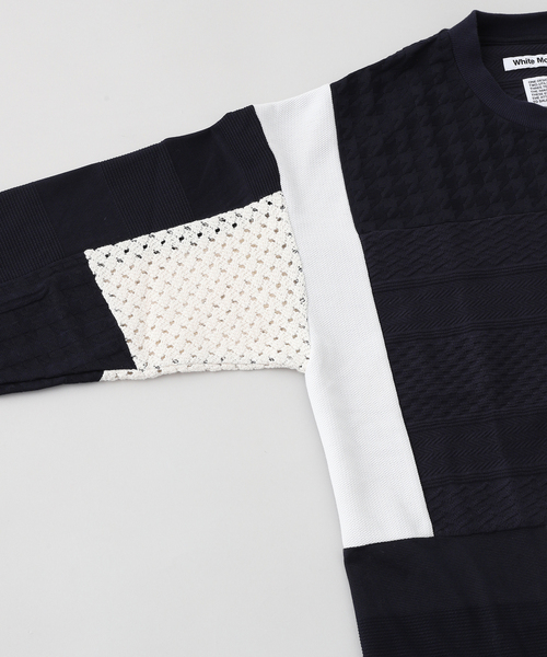 WHITE MOUNTAINEERING(ホワイトマウンテニアリング)の「White Mountaineering(ホワイトマウンテニアリング) PATCHWORK LONG SLEEVE Tシャツ(Tシャツ/カットソー・メンズ・ネイビー・1/2)」の4枚目の写真