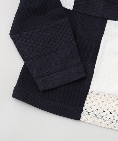 WHITE MOUNTAINEERING(ホワイトマウンテニアリング)の「White Mountaineering(ホワイトマウンテニアリング) PATCHWORK LONG SLEEVE Tシャツ(Tシャツ/カットソー・メンズ・ネイビー・1/2)」の6枚目の写真