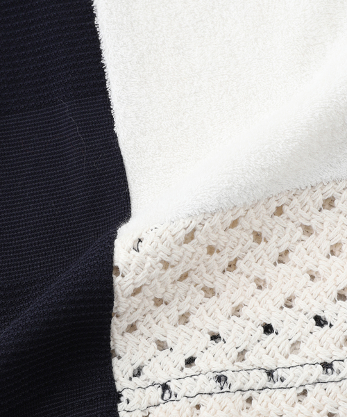 WHITE MOUNTAINEERING(ホワイトマウンテニアリング)の「White Mountaineering(ホワイトマウンテニアリング) PATCHWORK LONG SLEEVE Tシャツ(Tシャツ/カットソー・メンズ・ネイビー・1/2)」の7枚目の写真