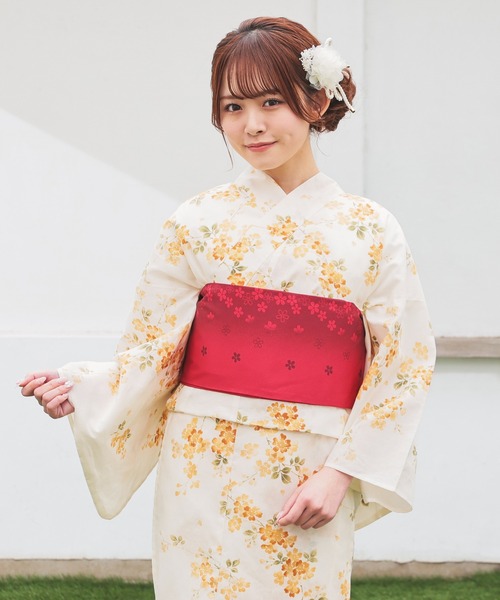 Honeys(ハニーズ)の「作り帯(和装小物・レディース・アイボリー/モカ/レッド/エンジ・F)」の12枚目の写真