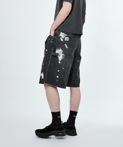 Leex BELPER x M】PAINT BUGGY PAINTER TUCK SHORTS（デニム