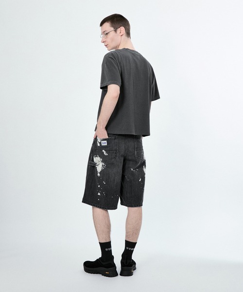 Leex BELPER x M】PAINT BUGGY PAINTER TUCK SHORTS（デニム