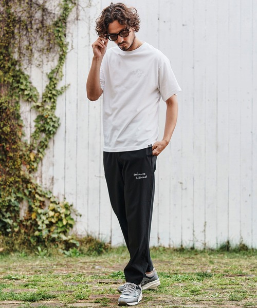 1minute 1second(ワンミニットワンセカンド)の「mt9678-Cursive embroidery combed yarn T-shirt Tシャツ(Tシャツ/カットソー・メンズ・ブラック×グレー/ホワイト系その他/ホワイト×グレー・S/M/L/XL)」の8枚目の写真