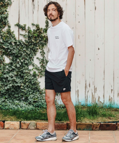 1minute 1second(ワンミニットワンセカンド)の「mt9678-Cursive embroidery combed yarn T-shirt Tシャツ(Tシャツ/カットソー・メンズ・ブラック×グレー/ホワイト系その他/ホワイト×グレー・S/M/L/XL)」の12枚目の写真