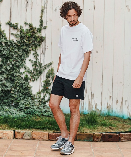 1minute 1second(ワンミニットワンセカンド)の「mt9678-Cursive embroidery combed yarn T-shirt Tシャツ(Tシャツ/カットソー・メンズ・ブラック×グレー/ホワイト系その他/ホワイト×グレー・S/M/L/XL)」の13枚目の写真