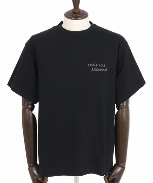 1minute 1second(ワンミニットワンセカンド)の「mt9678-Cursive embroidery combed yarn T-shirt Tシャツ(Tシャツ/カットソー・メンズ・ブラック×グレー/ホワイト系その他/ホワイト×グレー・S/M/L/XL)」の21枚目の写真