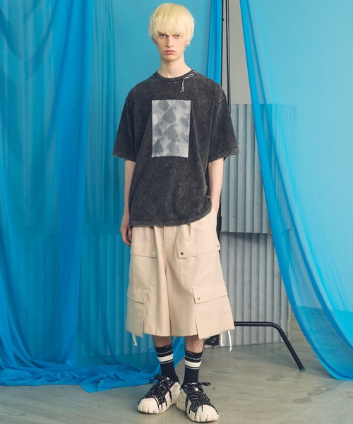 MAISON SPECIAL(メゾンスペシャル)の「《UNISEX》4 Colors Chambray Washable Wool Prime-Wide Cargo Shorts/4色シャンブレーウォッシャブルウールプライムワイドカーゴショーツ【MAISON SPECIAL/メゾンスペシャル】■セットアップ対応■(カーゴパンツ・メンズ・ブルー/グレー/ブラック/チャコールグレー/ホワイト/ダークブルー・1/2/0)」の11枚目の写真