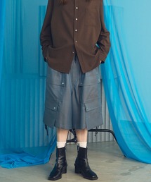 MAISON SPECIAL（メゾンスペシャル）の「《UNISEX》4 Colors Chambray Washable Wool Prime-Wide Cargo Shorts/4色シャンブレーウォッシャブルウールプライムワイドカーゴショーツ【MAISON SPECIAL/メゾンスペシャル】（カーゴパンツ）」