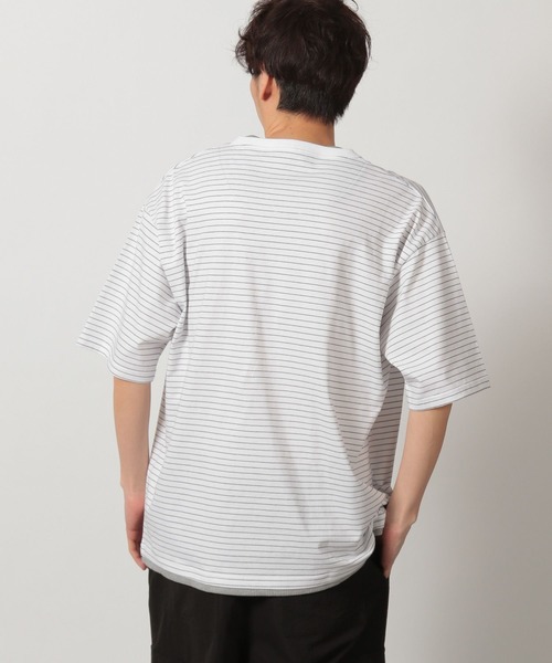 LAKOLE（ラコレ）の「ボーダーワッフルレイヤーT / 323577（Tシャツ/カットソー・メンズ・ブルー/ブラック/ホワイト・MEDIUM/LARGE）」の5枚目の写真