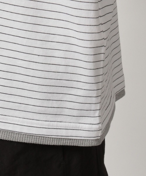 LAKOLE（ラコレ）の「ボーダーワッフルレイヤーT / 323577（Tシャツ/カットソー・メンズ・ブルー/ブラック/ホワイト・MEDIUM/LARGE）」の17枚目の写真