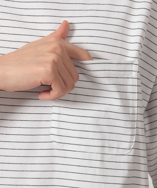 LAKOLE（ラコレ）の「ボーダーワッフルレイヤーT / 323577（Tシャツ/カットソー・メンズ・ブルー/ブラック/ホワイト・MEDIUM/LARGE）」の18枚目の写真