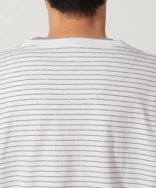 LAKOLE（ラコレ）の「ボーダーワッフルレイヤーT / 323577（Tシャツ/カットソー・メンズ・ブルー/ブラック/ホワイト・MEDIUM/LARGE）」の19枚目の写真