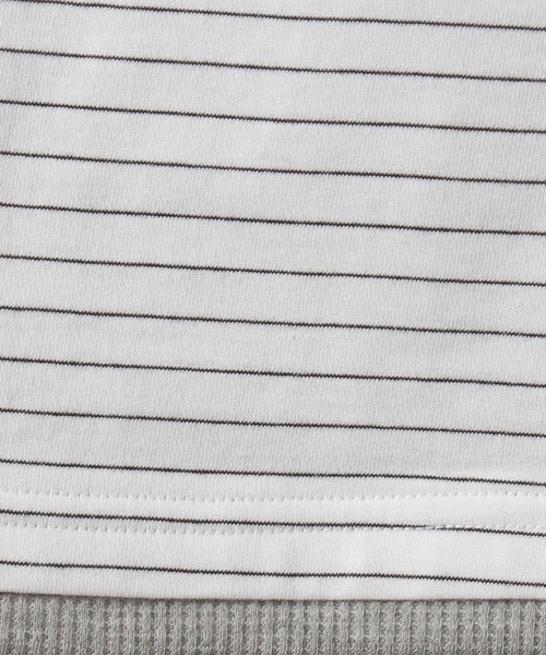 LAKOLE（ラコレ）の「ボーダーワッフルレイヤーT / 323577（Tシャツ/カットソー・メンズ・ブルー/ブラック/ホワイト・MEDIUM/LARGE）」の20枚目の写真