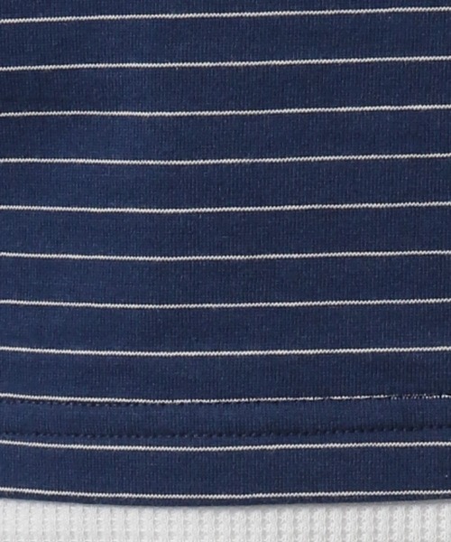 LAKOLE（ラコレ）の「ボーダーワッフルレイヤーT / 323577（Tシャツ/カットソー・メンズ・ブルー/ブラック/ホワイト・MEDIUM/LARGE）」の22枚目の写真