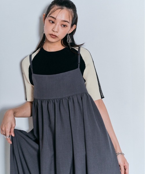 W:Huku(フーク)の「ショルダー レース ラグラン ニット トップス / 半袖 ハーフスリーブ(ニット/セーター・レディース・グレー/ダークブラウン/アイボリー/ブラック・FREE)」の6枚目の写真