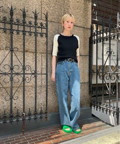 W:Huku(フーク)の「ショルダー レース ラグラン ニット トップス / 半袖 ハーフスリーブ(ニット/セーター・レディース・グレー/ダークブラウン/アイボリー/ブラック・FREE)」の22枚目の写真