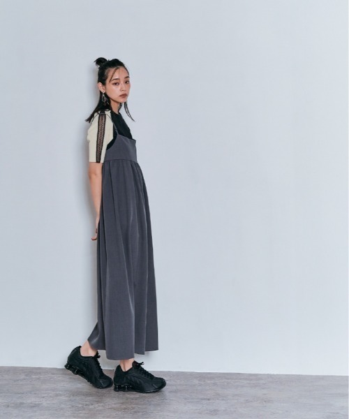W:Huku(フーク)の「ショルダー レース ラグラン ニット トップス / 半袖 ハーフスリーブ(ニット/セーター・レディース・グレー/ダークブラウン/アイボリー/ブラック・FREE)」の15枚目の写真