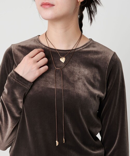 BEAUTY&YOUTH UNITED ARROWS（ビューティーアンドユースユナイテッドアローズ）の「コード×メタルハート チョーカー（ネックレス・レディース・シルバー/ゴールド・FREE）」の6枚目の写真