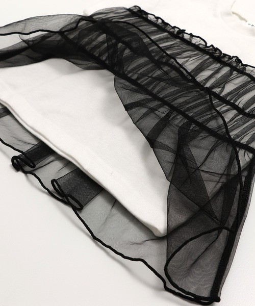 chil2（チルツー）の「チュールキャミ 半袖Tシャツ（Tシャツ/カットソー・キッズ・ホワイト/ブラック/スモークピンク・90cm/100cm/110cm/120cm/130cm/140cm/150cm）」の18枚目の写真