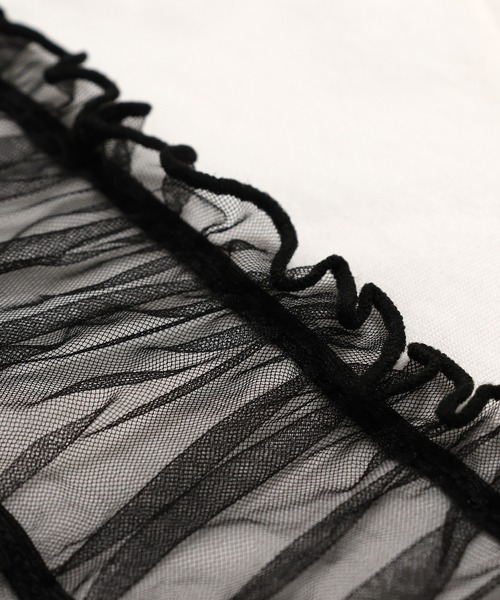 chil2（チルツー）の「チュールキャミ 半袖Tシャツ（Tシャツ/カットソー・キッズ・ホワイト/ブラック/スモークピンク・90cm/100cm/110cm/120cm/130cm/140cm/150cm）」の17枚目の写真