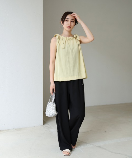 Bab(バブ)の「ショルダーリボンデザインブラウス(シャツ/ブラウス・レディース・ブラック/ベージュ/イエロー・M)」の8枚目の写真