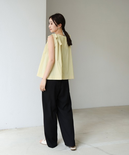 Bab(バブ)の「ショルダーリボンデザインブラウス(シャツ/ブラウス・レディース・ブラック/ベージュ/イエロー・M)」の11枚目の写真