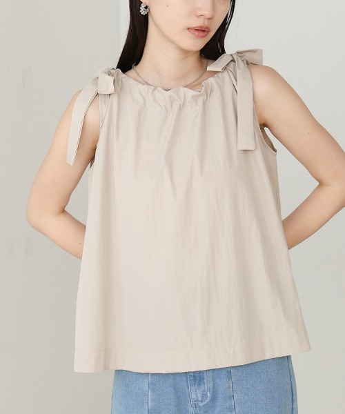 Bab(バブ)の「ショルダーリボンデザインブラウス(シャツ/ブラウス・レディース・ブラック/ベージュ/イエロー・M)」の15枚目の写真