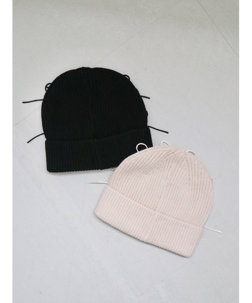 JUMELLE（ジュメロ）の「【Casselini】リボンデコレーションワッチ（ニットキャップ/ビーニー・レディース・オフホワイト/ブラック・FREE）」の10枚目の写真