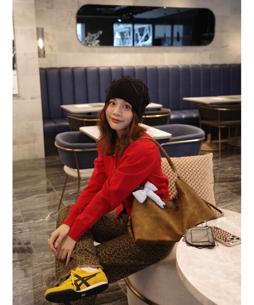 JUMELLE（ジュメロ）の「【Casselini】リボンデコレーションワッチ（ニットキャップ/ビーニー・レディース・オフホワイト/ブラック・FREE）」の16枚目の写真