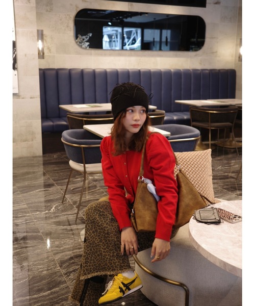 JUMELLE（ジュメロ）の「【Casselini】リボンデコレーションワッチ（ニットキャップ/ビーニー・レディース・オフホワイト/ブラック・FREE）」の15枚目の写真