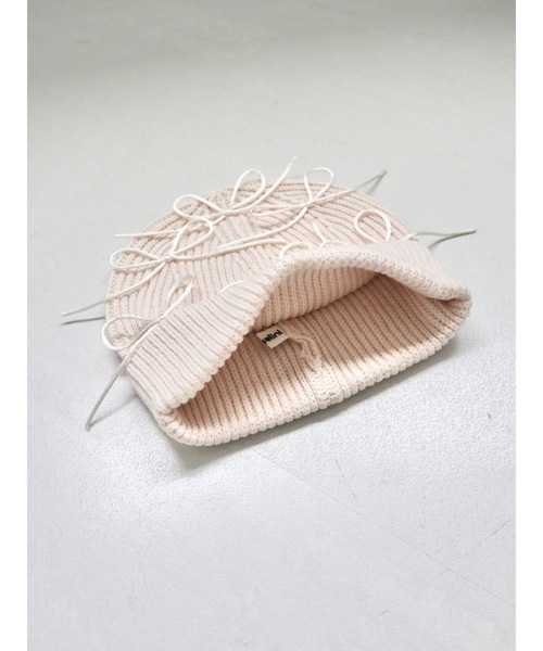 JUMELLE（ジュメロ）の「【Casselini】リボンデコレーションワッチ（ニットキャップ/ビーニー・レディース・オフホワイト/ブラック・FREE）」の11枚目の写真