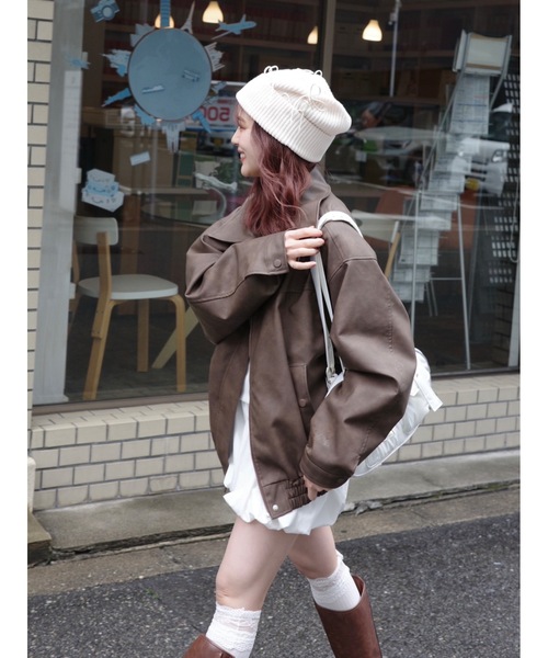 JUMELLE（ジュメロ）の「【Casselini】リボンデコレーションワッチ（ニットキャップ/ビーニー・レディース・オフホワイト/ブラック・FREE）」の22枚目の写真