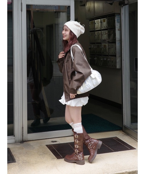 JUMELLE（ジュメロ）の「【Casselini】リボンデコレーションワッチ（ニットキャップ/ビーニー・レディース・オフホワイト/ブラック・FREE）」の21枚目の写真