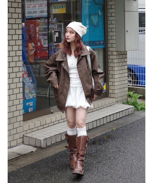 JUMELLE（ジュメロ）の「【Casselini】リボンデコレーションワッチ（ニットキャップ/ビーニー・レディース・オフホワイト/ブラック・FREE）」の20枚目の写真