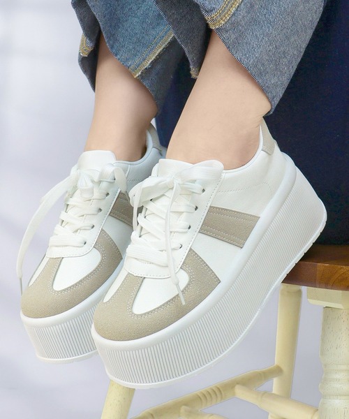 GERMAN TRAINER（ジャーマントレーナー）の「軽量厚底 ジャーマントレーナー GERMAN TRAINER　ユニセックス（スニーカー・レディース・ホワイト/ブラック/ホワイト×ホワイト/ブラック×ブラック・38/39/40/44/36/37/41/42/43）」の9枚目の写真