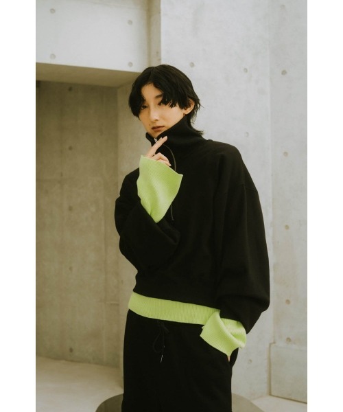 Knuth Marf クヌースマーフ half zip bicolor knit half zip knit tank tops/2color | KNUTH MARF