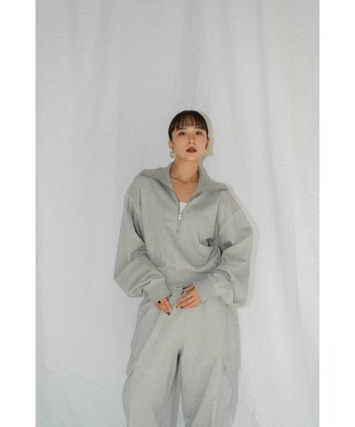 Knuth Marf(クヌースマーフ)の「half zip sweat tops(unisex)(スウェット・レディース・グレー/ブラック/アイボリー・MEDIUM/SMALL)」の21枚目の写真