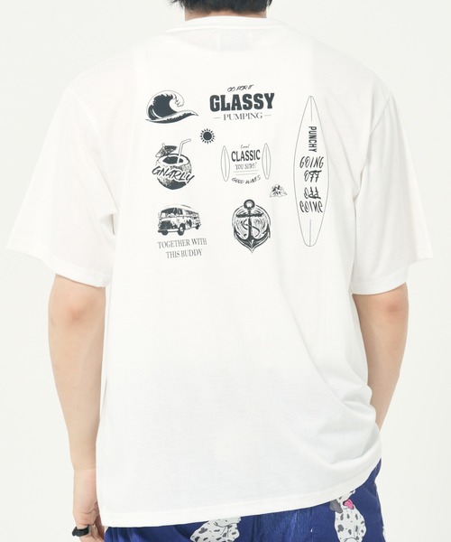 PANHARD(パンハード)の「アソートプリントTEE B(M1)(Tシャツ/カットソー・メンズ・ホワイト系1/サックスブルー/ホワイト系2/ホワイト系3/ブラック系2/イエロー/ライトグレー/ブラック系1・MEDIUM/LARGE/X-LARGE)」の4枚目の写真