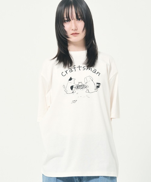 PANHARD(パンハード)の「アソートプリントTEE B(M1)(Tシャツ/カットソー・メンズ・ホワイト系1/サックスブルー/ホワイト系2/ホワイト系3/ブラック系2/イエロー/ライトグレー/ブラック系1・MEDIUM/LARGE/X-LARGE)」の7枚目の写真