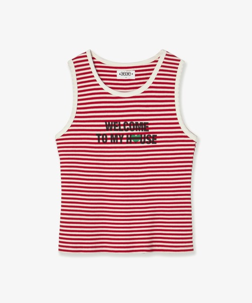aeae（エーイーエーイー）の「WELCOME TO MY HOUSE SLEEVELESS（Tシャツ/カットソー・レディース・レッド/スカイブルー/グレー・FREE）」の3枚目の写真
