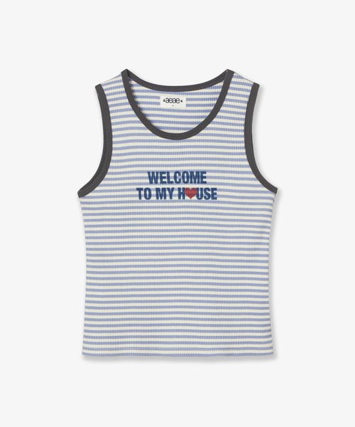 aeae（エーイーエーイー）の「WELCOME TO MY HOUSE SLEEVELESS（Tシャツ/カットソー・レディース・レッド/スカイブルー/グレー・FREE）」の2枚目の写真