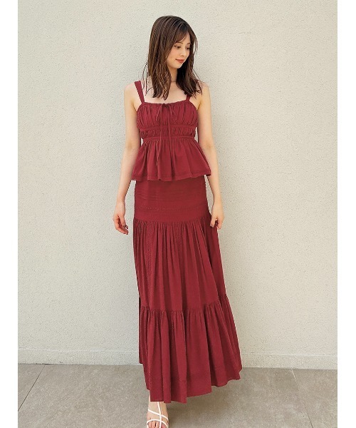 SNIDEL（スナイデル）の「コットンレーススカート（スカート・レディース・ブラック/ホワイト/レッド・0/1）」の4枚目の写真