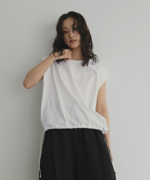 hellam(へラム)の「【販売終了】ドロストショルダータックTシャツ(Tシャツ/カットソー・レディース・チャコール/ブラウン/ブラック/オフホワイト・FREE)」の15枚目の写真